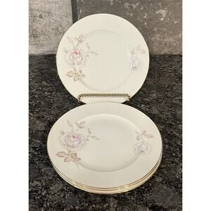 (4) Johann Haviland Sweetheart Rose 6” Bread Plates Bavaria Germany